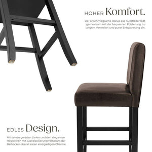 Brown bar stools, set of 6 