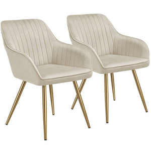 Esszimmerstuhl Marilyn creme/gold 2er Set
