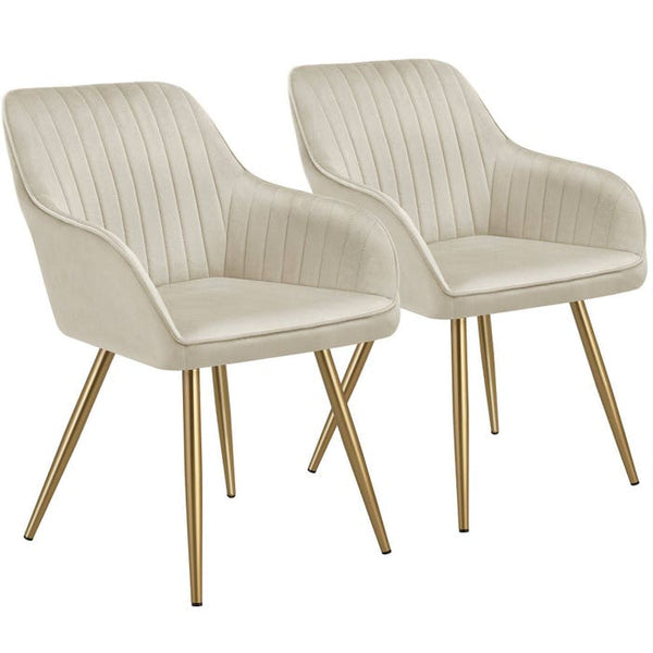 Esszimmerstuhl Marilyn creme/gold 2er Set