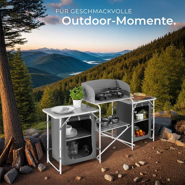 Camping kitchen 172x52x104cm gray
