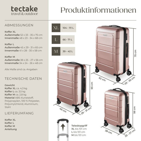 Reisekofferset Brice roségold
