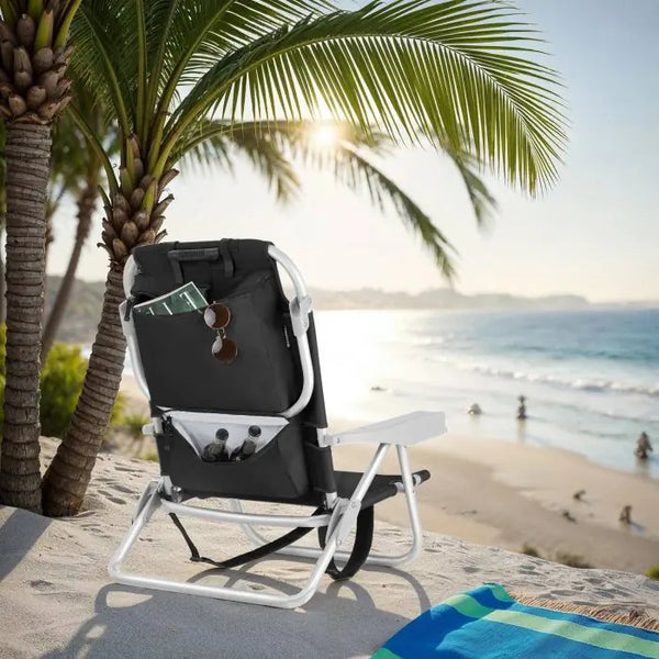 Aluminium Strandstuhl Coral schwarz 2er Set
