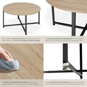 Couchtisch Aberdeen Industrial Holz hell, Eiche Sonoma