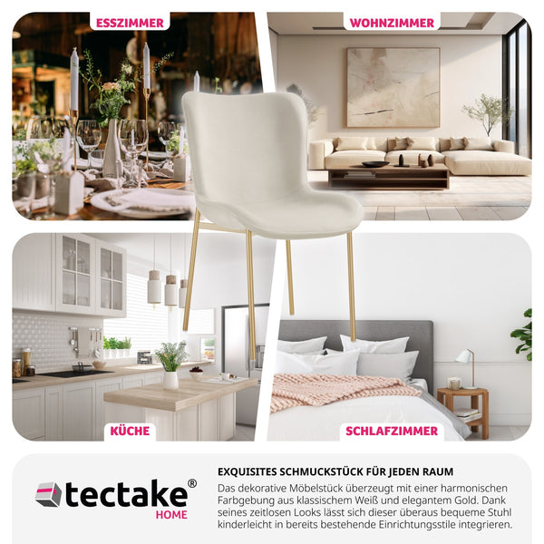 Polsterstuhl Tessa Samt beige/gold pro Stück