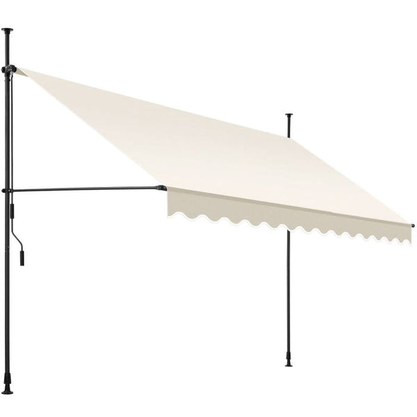 Klemmmarkise beige 350 x 180 cm
