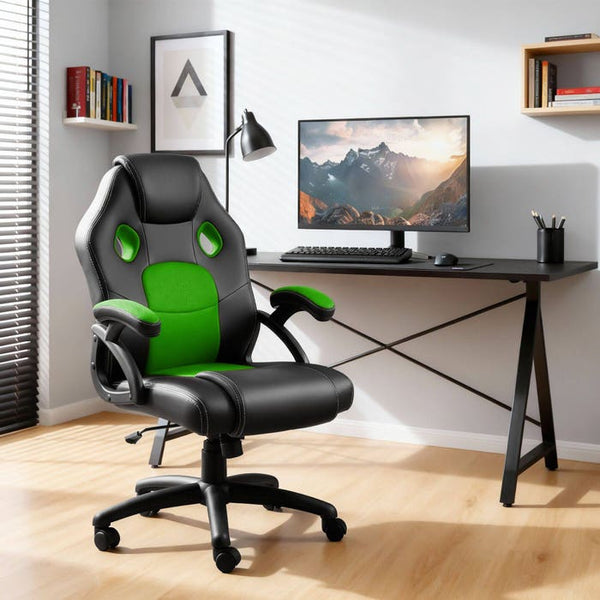 Mike office chair, black/green
