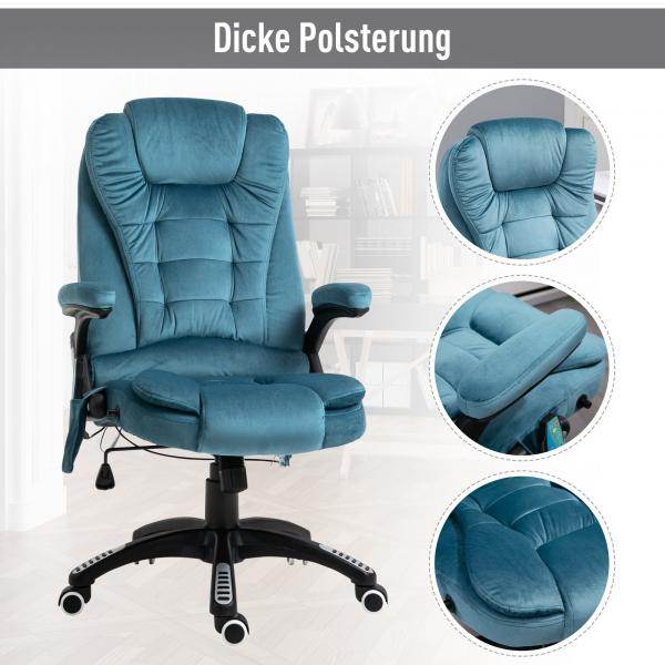 Massagesessel Chefsessel Gamingstuhl Drehstuhl Massagebürostuhl Blau