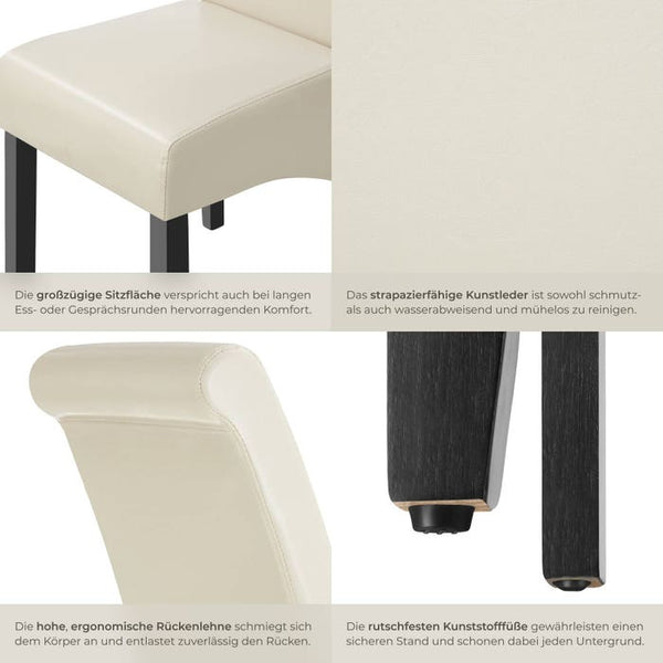 Esszimmerstuhl creme 2er Set