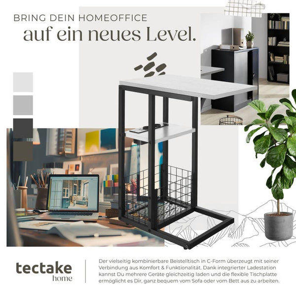 Laptop-Beistelltisch Rhea weiss