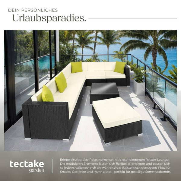 Rattan Loungeset Marbella - schwarz