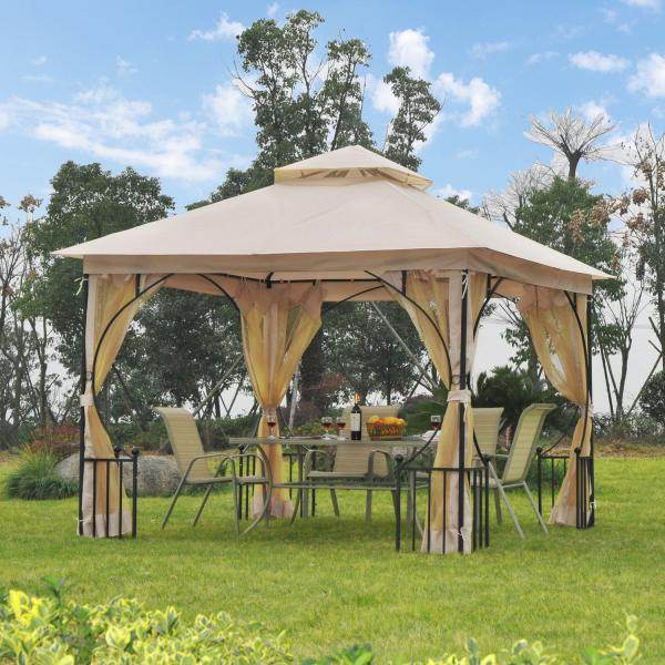 Gartenpavillon Partyzelt Festzelt Doppeldach 3x3m