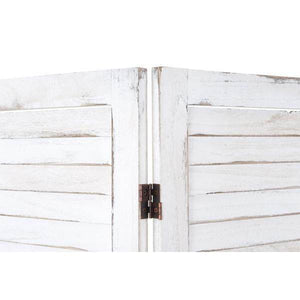 Paravent HWC-G30, Trennwand Sichtschutz Raumteiler, Shabby-Look 170x240cm ~ weiß