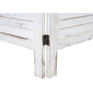 Paravent HWC-G30, Trennwand Sichtschutz Raumteiler, Shabby-Look 170x240cm ~ weiß