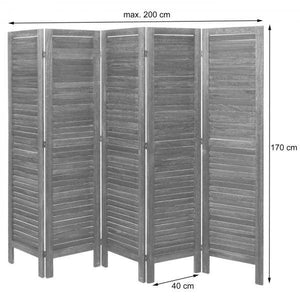 Paravent HWC-G30, Trennwand Sichtschutz Raumteiler, Shabby-Look 170x200cm ~ weiß