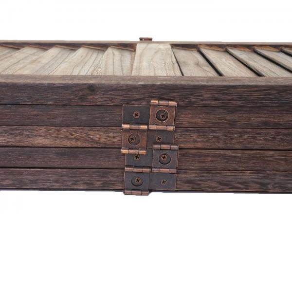 Paravent HWC-G30, Trennwand Sichtschutz Raumteiler, Shabby-Look 170x200cm ~ braun