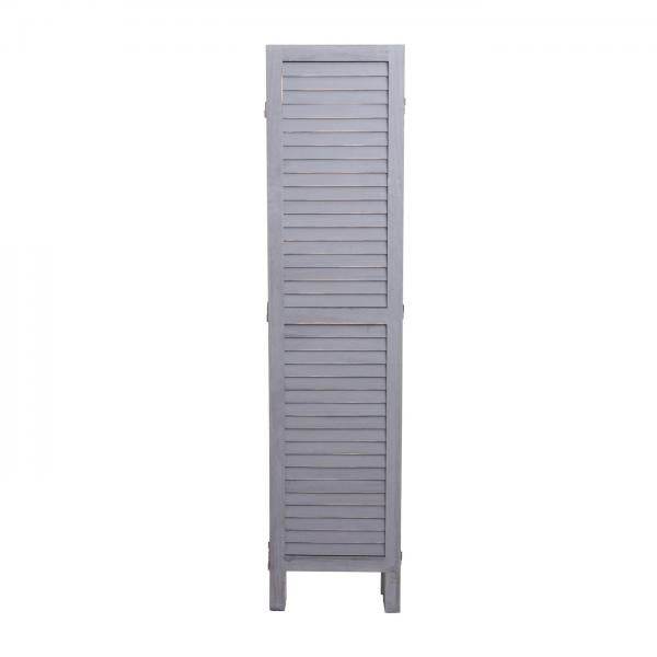 Paravent HWC-G30, Trennwand Sichtschutz Raumteiler, Shabby-Look 170x240cm ~ grau