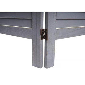 Paravent HWC-G30, Trennwand Sichtschutz Raumteiler, Shabby-Look 170x240cm ~ grau