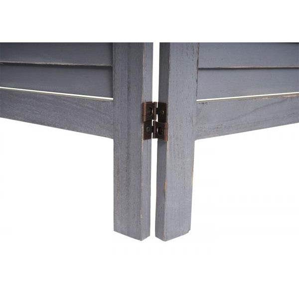 Paravent HWC-G30, Trennwand Sichtschutz Raumteiler, Shabby-Look 170x240cm ~ grau
