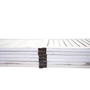 Paravent HWC-G30, Trennwand Sichtschutz Raumteiler, Shabby-Look 170x240cm ~ weiß
