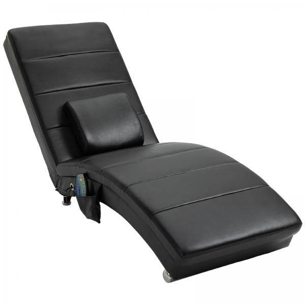 Liegesessel Fernsehsessel mit Zero-G Lounge Kunstleder Massage MDF Metall Schwarz