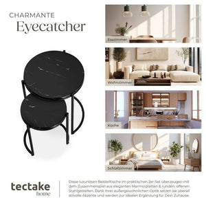 Beistelltisch Ellsa schwarz/schwarz 2er Set
