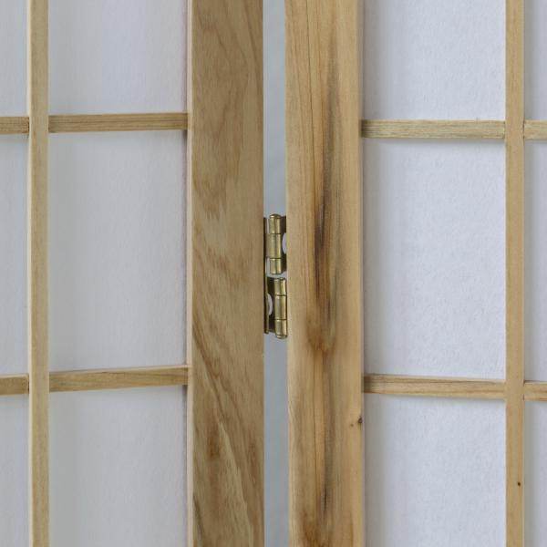 3 fach Holz Paravent Raumteiler Shoji natur