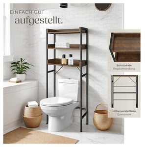 Badezimmerregal Seattle Industrial Holz dunkel, rustikal 67 x 25 x 165,5 cm