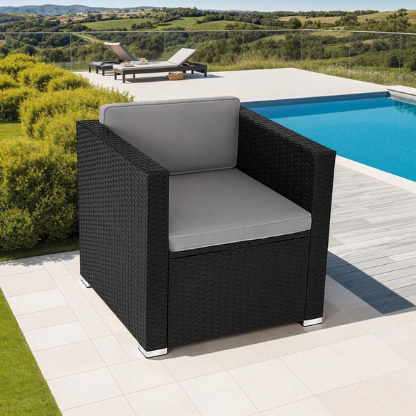 Rattansessel Lignano schwarz