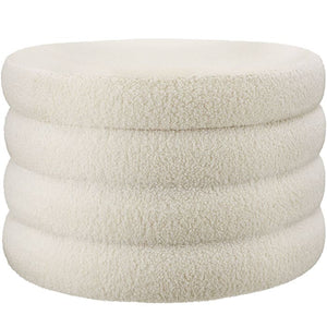 Sitzhocker mit Stauraum Altu XL Bouclé creme-weiß