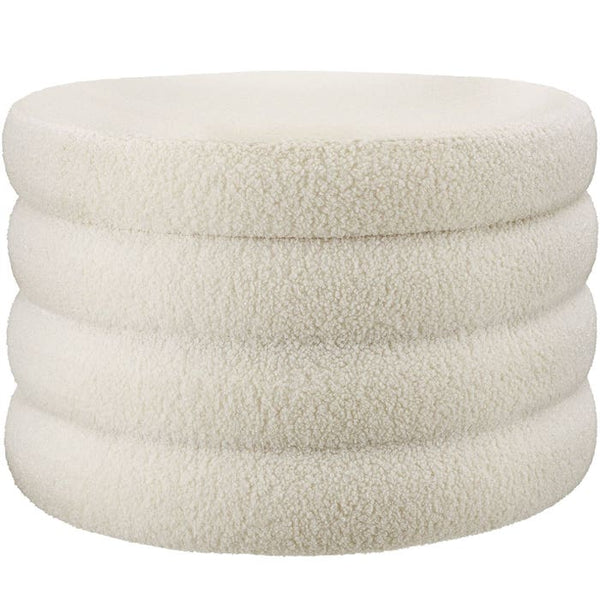 Sitzhocker mit Stauraum Altu XL Bouclé creme-weiß