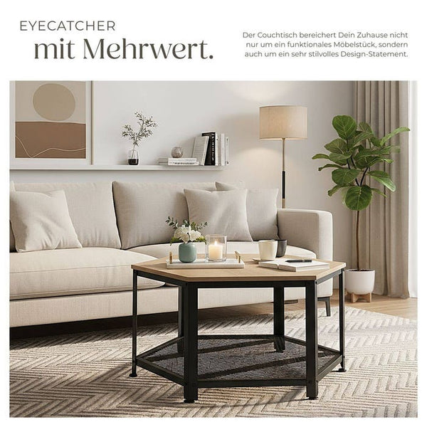 Couchtisch Norwich Industrial Holz hell, Eiche Sonoma