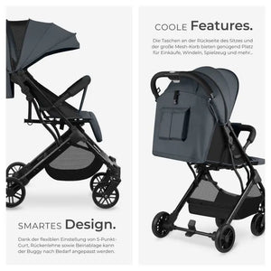 Buggy Kinderwagen Finn klappbar mit 5-Punkt-Gurt anthrazit