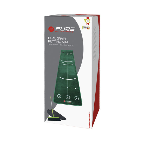 PURE2improve Puttingmatte mit Besen 70x335cm