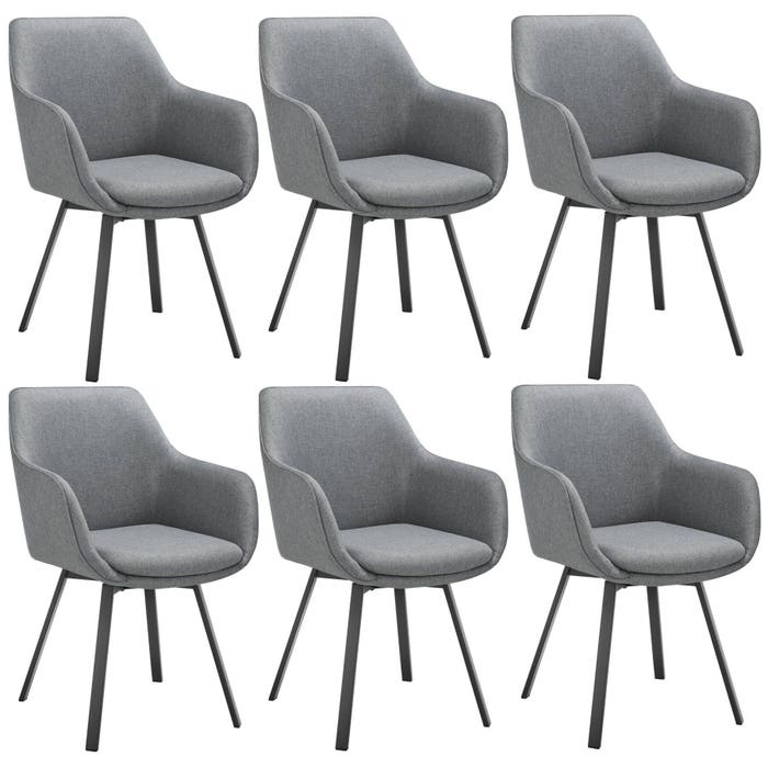 Fauteuil pivotant Alicon anthracite, lot de 6