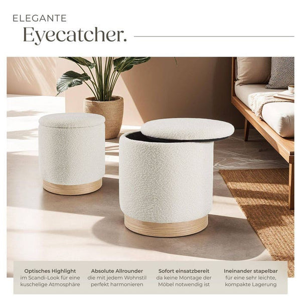 2er Set Sitzhocker Orchide