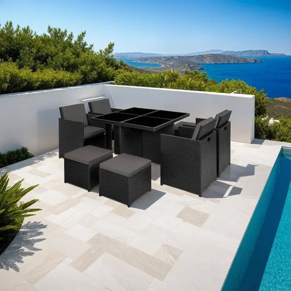 Aluminium Rattan Sitzgruppe Manhattan