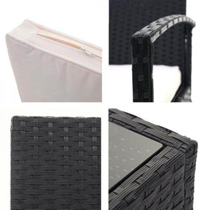 Poly-Rattan Garnitur HWC-F56, Balkon-/Garten-/Lounge-Set Sitzgruppe ~ schwarz, Kissen creme