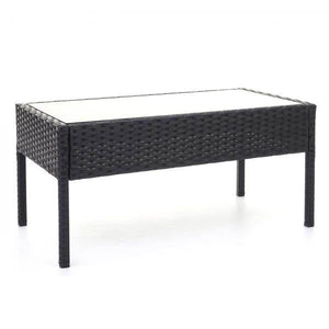 Poly-Rattan Garnitur HWC-F56, Balkon-/Garten-/Lounge-Set Sitzgruppe ~ schwarz, Kissen creme