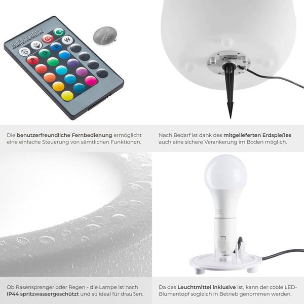 LED-Blumentopf Luminous Courve Pot
