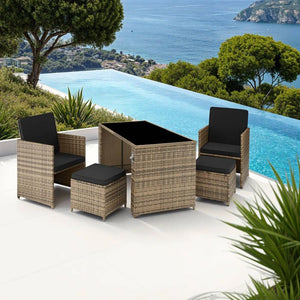 Rattan-Sitzgruppe Palermo natur