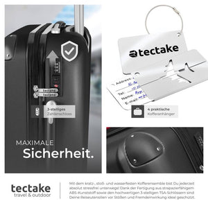 Hartschalenkoffer-Set Cleo schwarz mit Zubehör