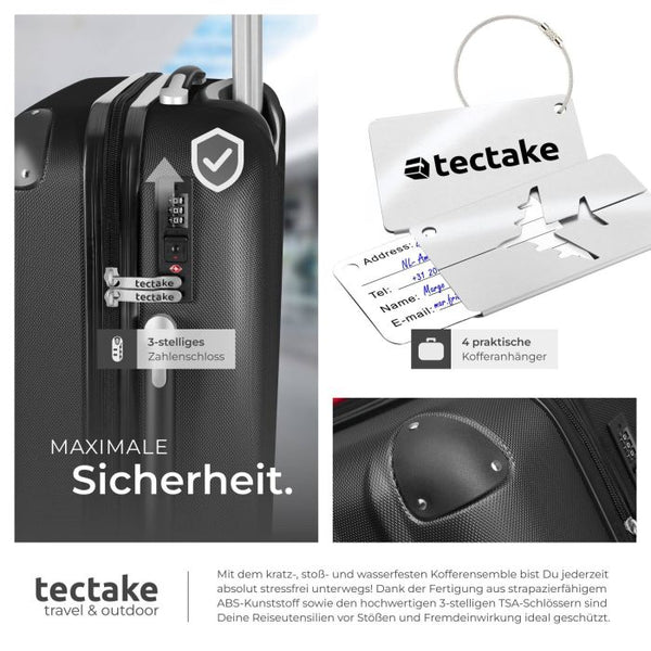 Hartschalenkoffer-Set Cleo schwarz mit Zubehör