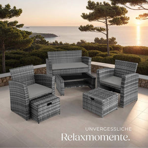 Rattan Sitzgruppe Modena grau