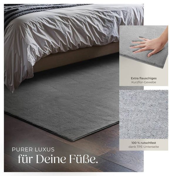 Tapis à poils courts Soft Zone gris 120 x 170 cm