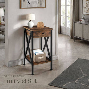 Beistelltisch Dayton Industrial Holz dunkel, rustikal