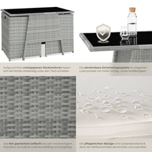 Rattan Sitzgruppe Lausanne hellgrau