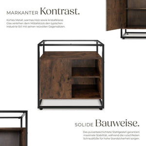 Kommode Conventry 70x38x80,5cm Industrial dunkelbraun