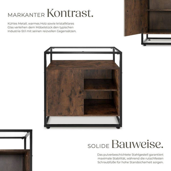 Kommode Conventry 70x38x80,5cm Industrial dunkelbraun