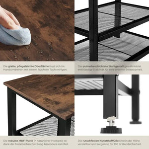Schuhregal Taunton Industrial Holz dunkel, rustikal 80 x 30 x 45,5 cm
