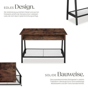 Konsolentisch Tralee 100x35x80,5cm Industrial dunkelbraun